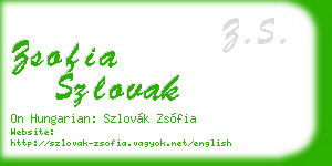 zsofia szlovak business card